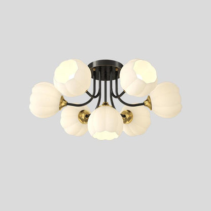 Pumpkin Brass Ceiling Lamp 7 heads Dia 24″ x H 11.8″ / Dia 61cm x H 30cm / Black & White Ceiling lamp