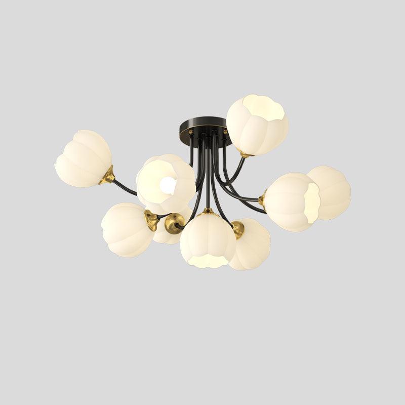 Pumpkin Brass Ceiling Lamp 9 heads ? 31.5″ x H 14.6″ / Dia 80cm x H 37cm / Black & White Ceiling lamp