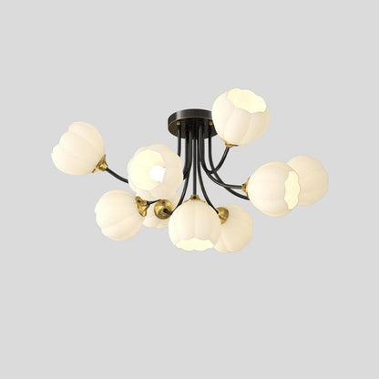 Pumpkin Brass Ceiling Lamp 9 heads ? 31.5″ x H 14.6″ / Dia 80cm x H 37cm / Black & White Ceiling lamp