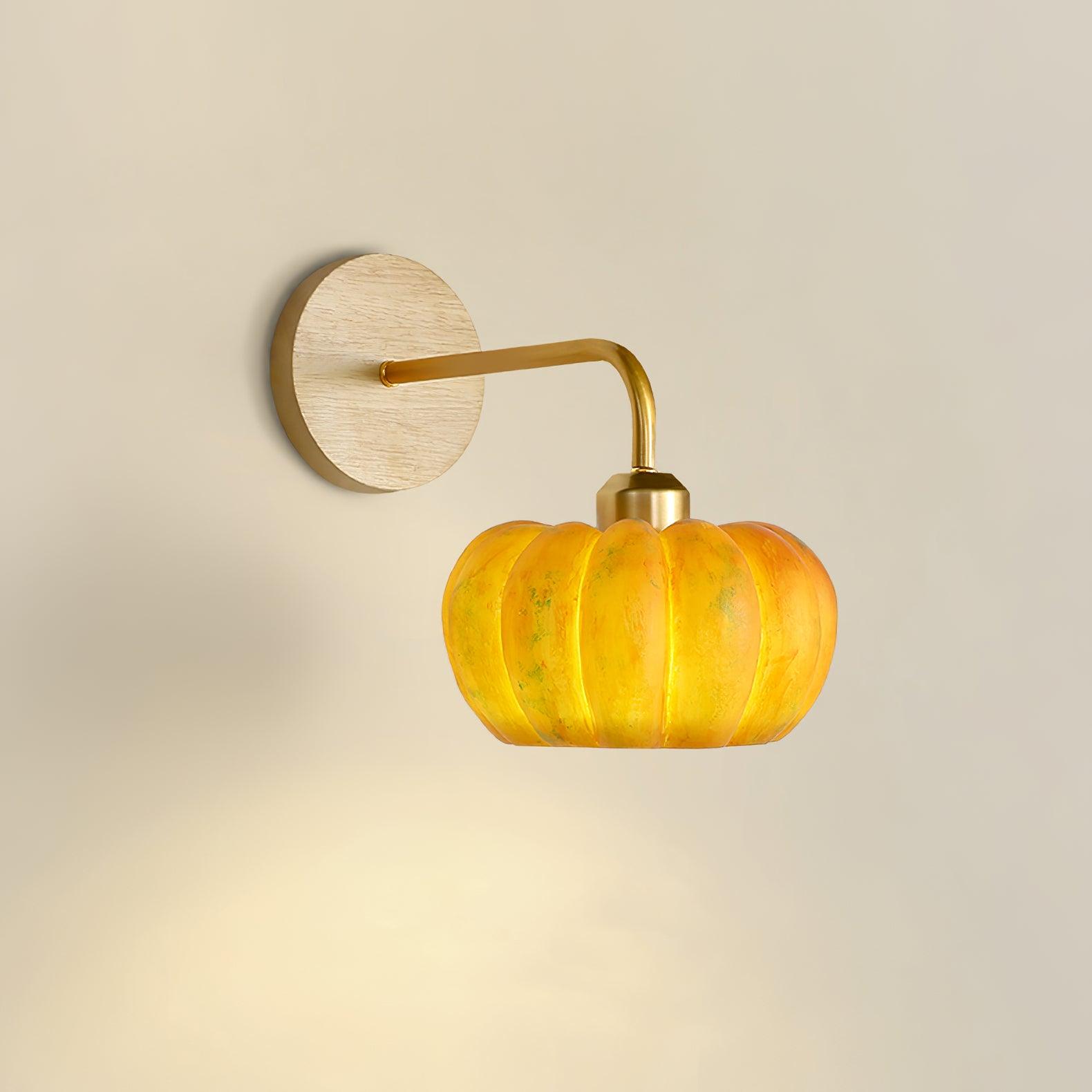 Pumpkin Wall Light Dia 7.1″ x H 10.2″ / Dia 18cm x H 26cm / Yellow + Gold Wall lamp
