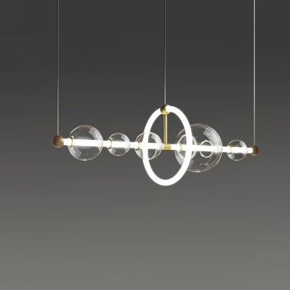 Puppet Pendant Light L 90cm x W 30cm x H 30cm / L 35.4″ x W 11.8″ x H 11.8″ / Gold + Clear / Warm Light Pendant light