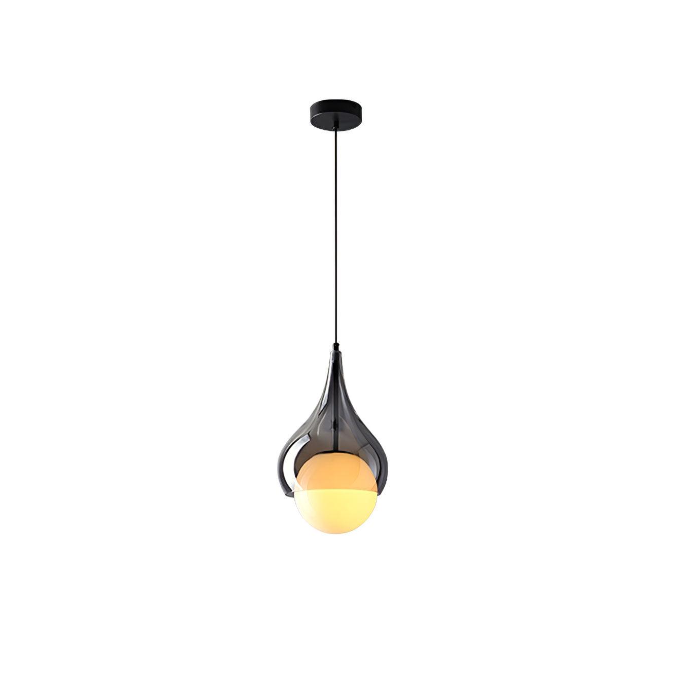 Quartet of Light Glass Pendant Series Model A Dia 7.9″ x H 13.4″ / Dia 20cm x H 34cm / Three-Color Changing Light / Black