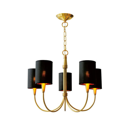 Quincy Chandelier 5 Heads ? 24.4″ x H 19.7″/ Dia 62cm x H 50cm / Brass & Black Chandelier