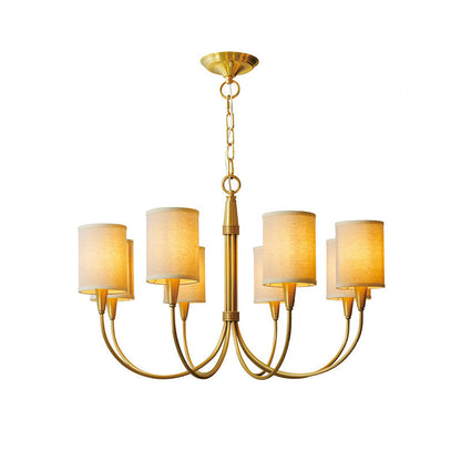 Quincy Chandelier 8 Heads ? 31.5″ x H 19.7″ / Dia 80cm x H 50cm / Brass & White Chandelier