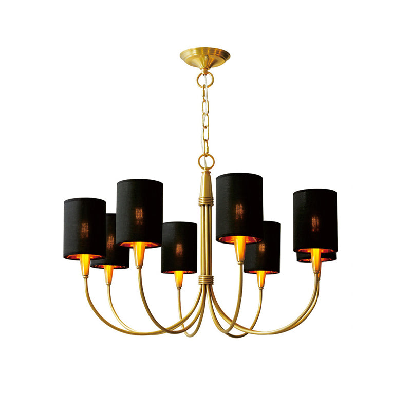 Quincy Chandelier 8 Heads ? 31.5″ x H 19.7″ / Dia 80cm x H 50cm / Brass & Black Chandelier