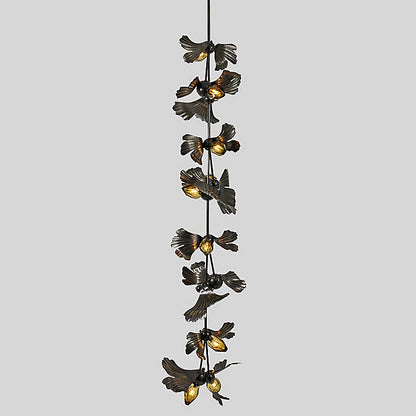 Fluted Ginkgo 10 Totem Chandelier