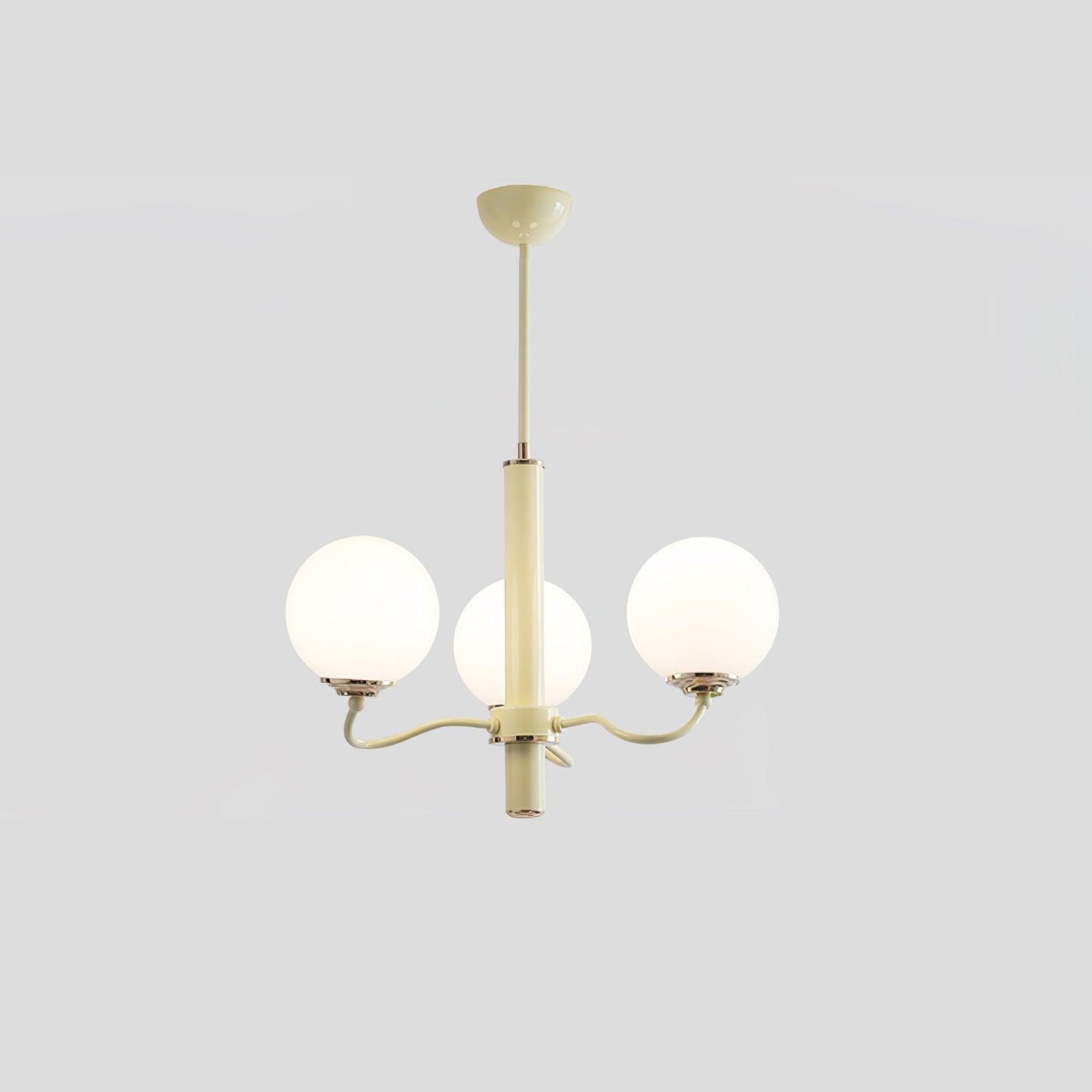Radiant Globe Chandelier 3 heads ? 20.9″ x H 15″ / Dia 53cm x H 38cm / Creamy yellow & White Chandelier