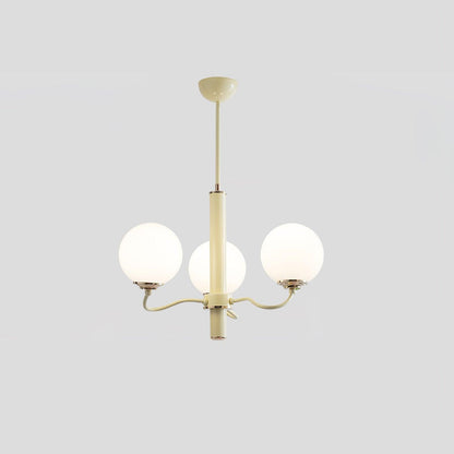 Radiant Globe Chandelier 3 heads ? 20.9″ x H 15″ / Dia 53cm x H 38cm / Creamy yellow & White Chandelier