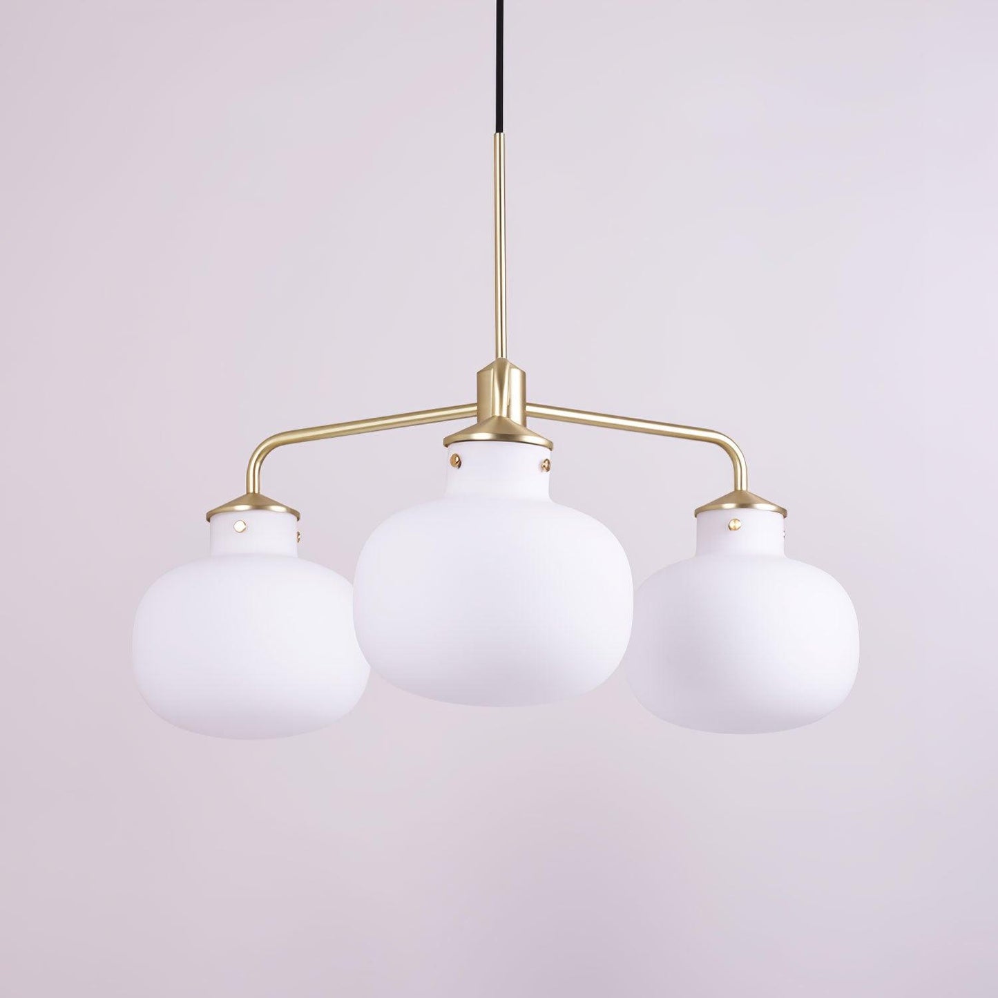 Raito Pendant Lamp 3 heads Dia 22.4″ x H 7.9″ / Dia 57cm x H 20cm / Gold & White Pendant light