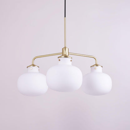 Raito Pendant Lamp 3 heads Dia 22.4″ x H 7.9″ / Dia 57cm x H 20cm / Gold & White Pendant light