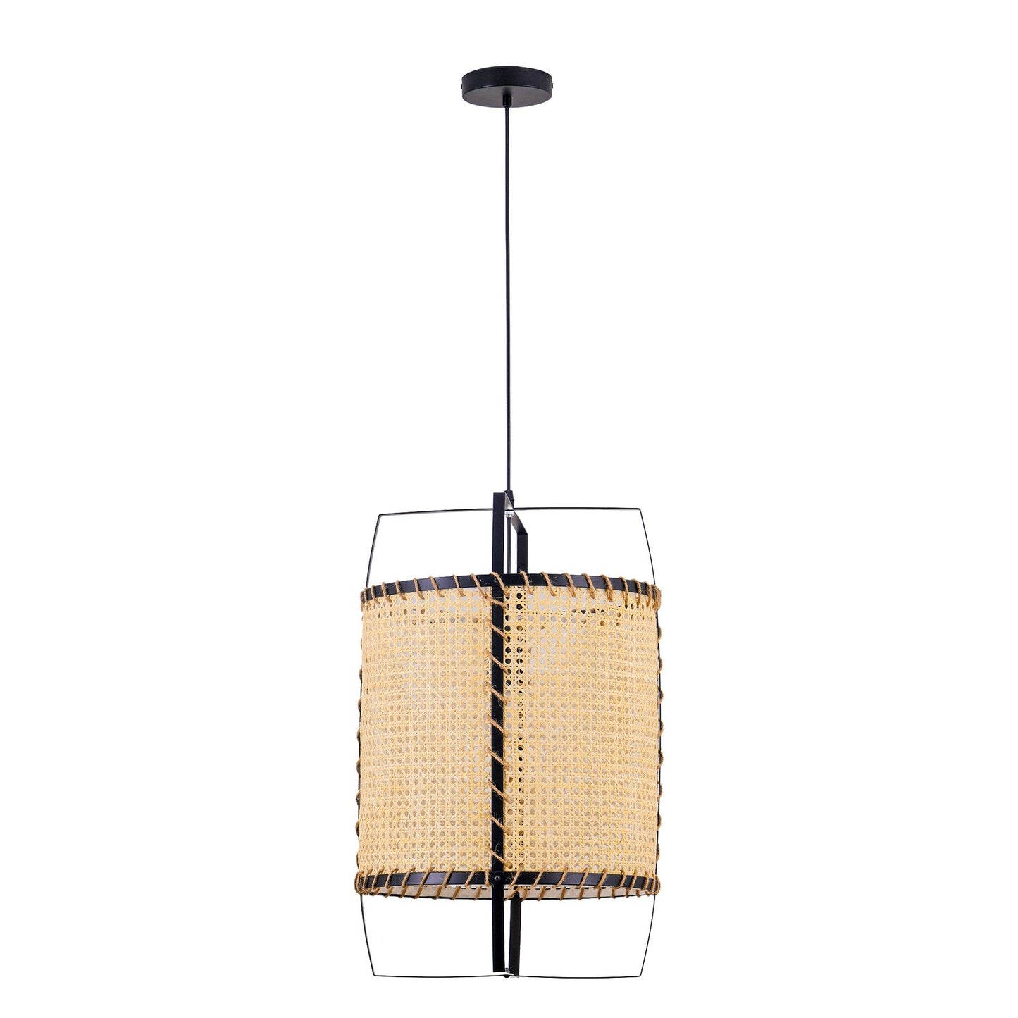 Rattan Cane Pendant Light Dia 15.8″ x H 23.6″ / Dia 40cm x H 60cm / Black Pendant light