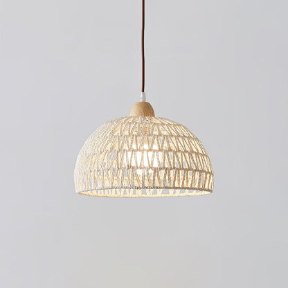 Rattan Arch Pendant Lamp 1 head Dia 11.8″ x H 59″ / Dia 30cm x H 150cm / Natural rattan & Nature wood Pendant light