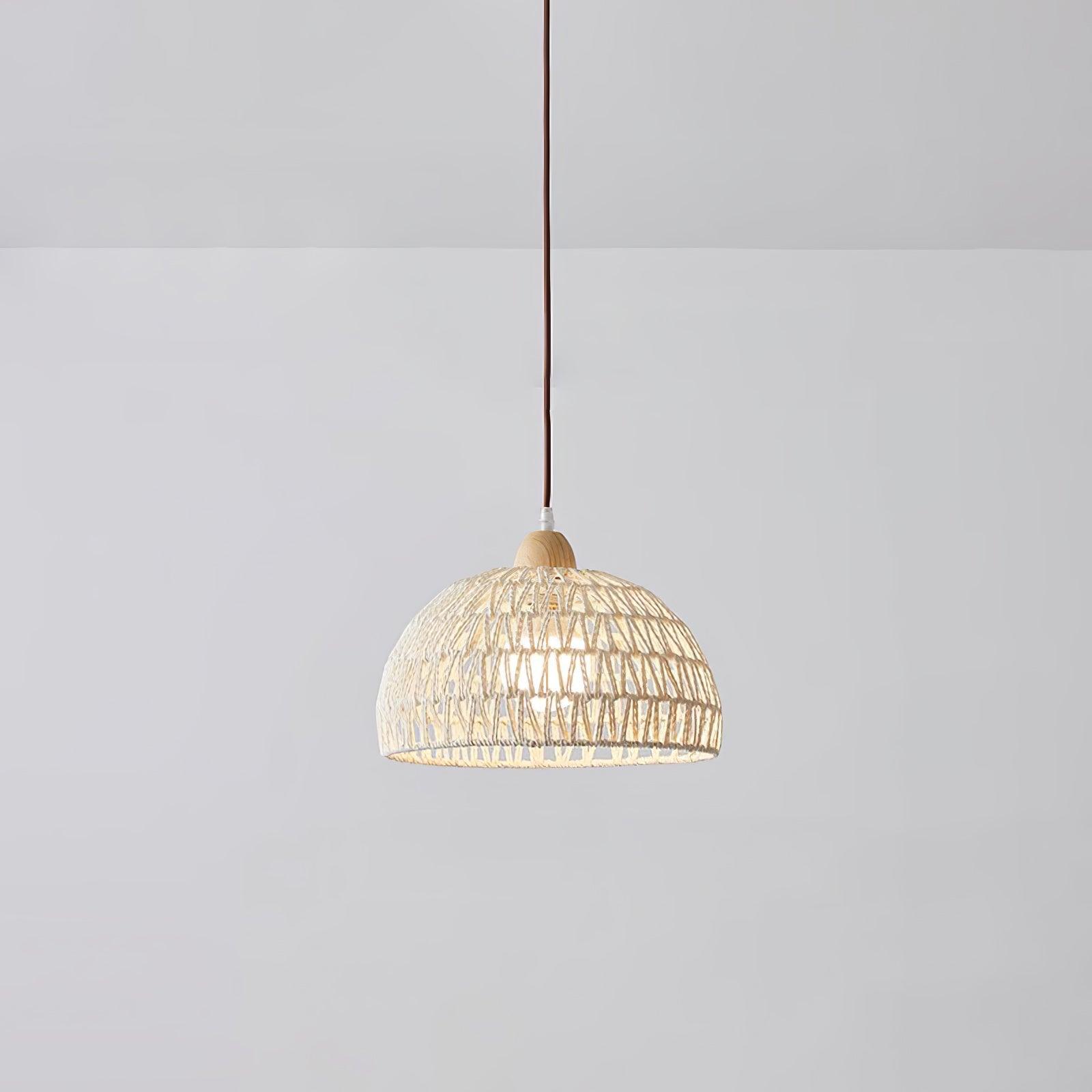 Rattan Arch Pendant Lamp 1 head Dia 7.9″ x H 59″ / Dia 20cm x H 150cm / Natural rattan & Nature wood Pendant light