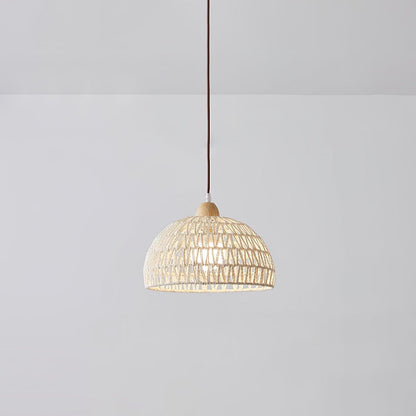 Rattan Arch Pendant Lamp 1 head Dia 7.9″ x H 59″ / Dia 20cm x H 150cm / Natural rattan & Nature wood Pendant light
