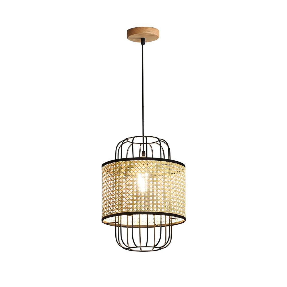 Rattan Aru Pendant Lamp Dia 15.7″ x H 19.7″ / Dia 40cm x H 50cm / Natural rattan & Black Pendant light