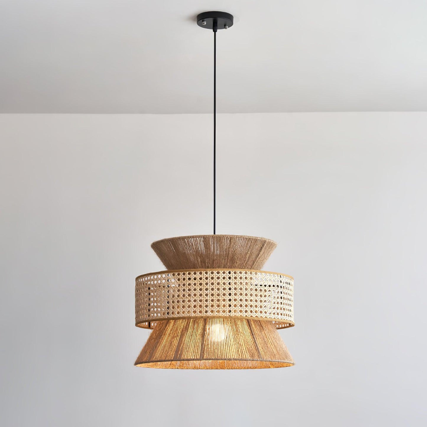 Rattan Bamboo Pendant Lamp ? 15″ x H 11.8″ / Dia 30cm x H 23cm / Nature rattan color & Nature bamboo color Pendant light
