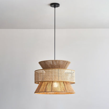 Rattan Bamboo Pendant Lamp ? 15″ x H 11.8″ / Dia 30cm x H 23cm / Nature rattan color & Nature bamboo color Pendant light