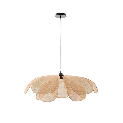 Rattan Petal Pendant Lamp Dia 31.5″ x H 13.8″ / Dia 80cm x H 35cm / Nature rattan color & Black Pendant light