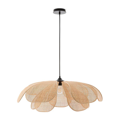 Rattan Petal Pendant Lamp Dia 39.4″ x H 13.8″ / Dia 100cm x H 35cm / Nature rattan color & Black Pendant light
