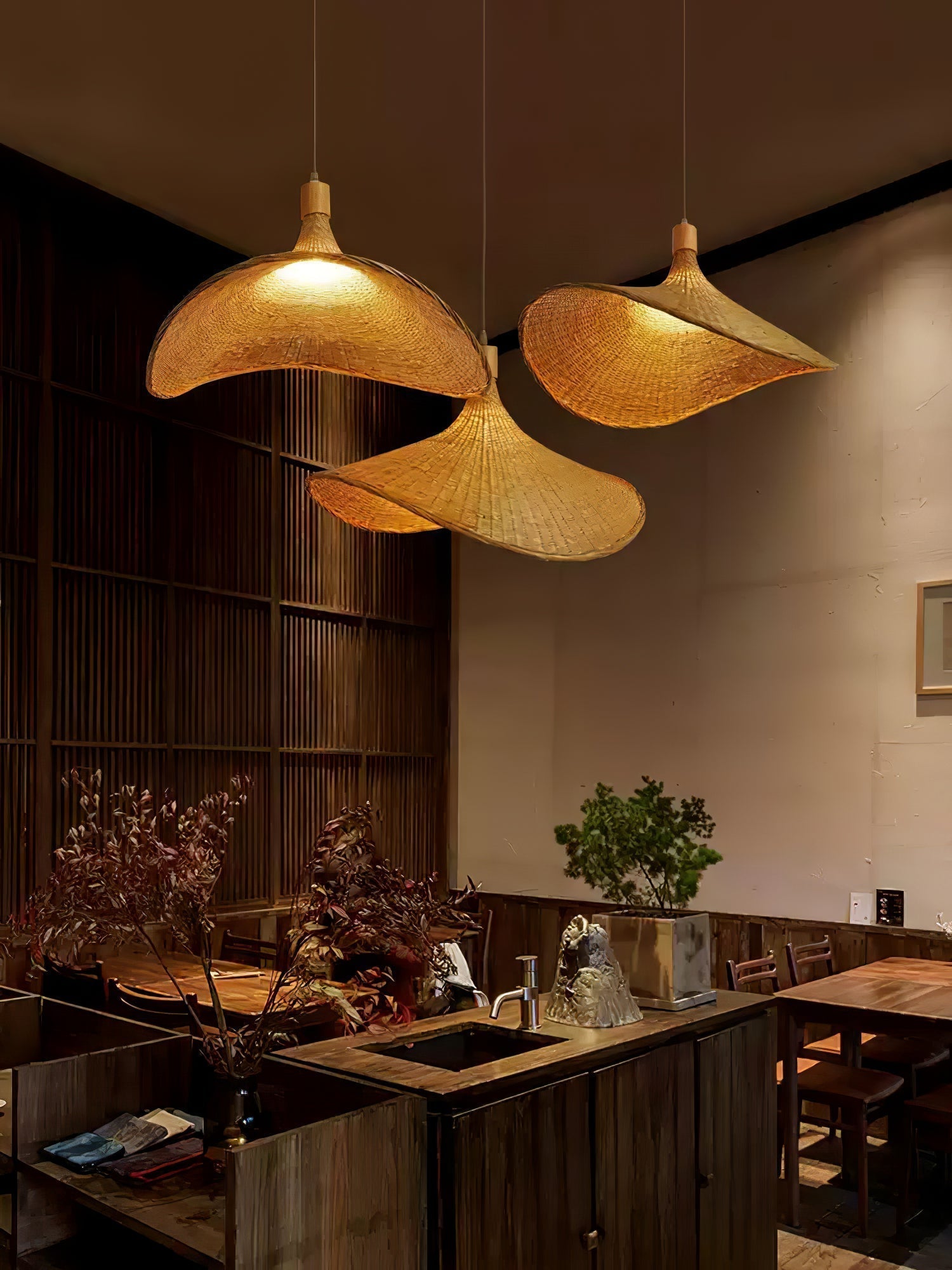 Rattan Weave Hat Pendant Light pendant Lamp