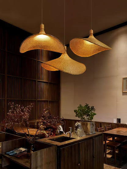 Rattan Weave Hat Pendant Light pendant Lamp