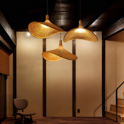 Rattan Weave Hat Pendant Light pendant Lamp
