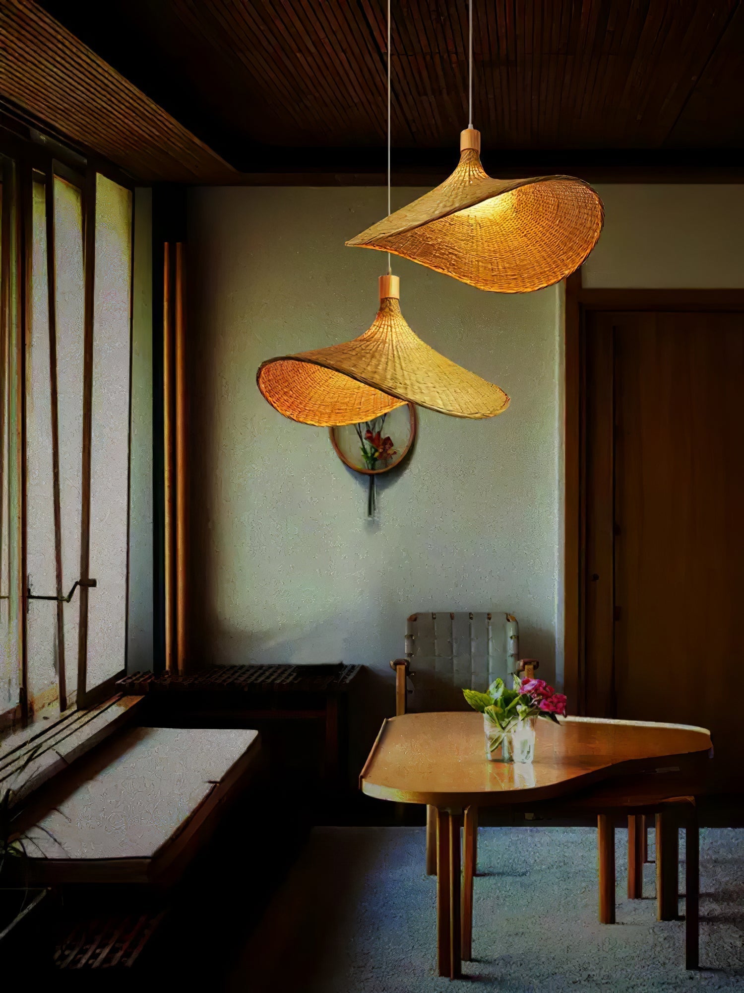 Rattan Weave Hat Pendant Light pendant Lamp