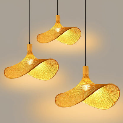 Rattan Weave Hat Pendant Light pendant Lamp
