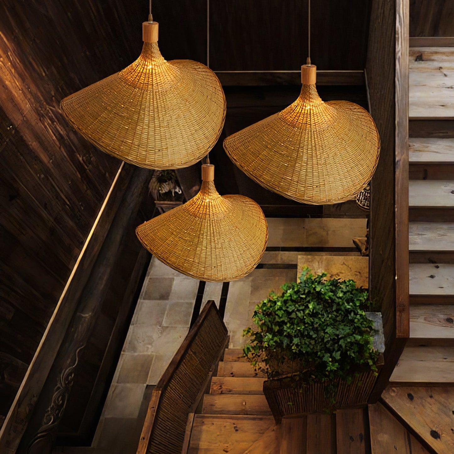 Rattan Weave Hat Pendant Light pendant Lamp