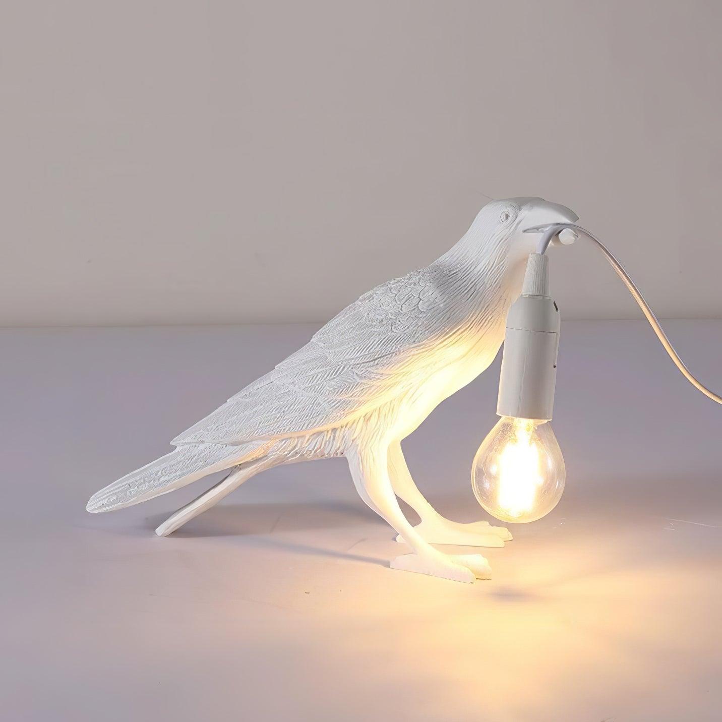 Raven Resin Table Lamp L 12″ x H 7.1″ / L 30.5cm x H 18cm / White / US Plug Table lamp