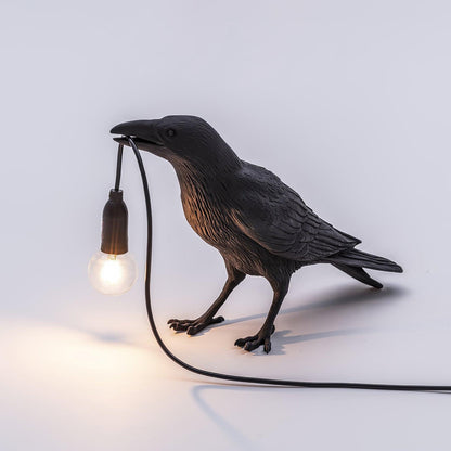Raven Resin Table Lamp L 12″ x H 7.1″ / L 30.5cm x H 18cm / Black / US Plug Table lamp