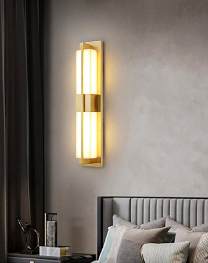 Rectangular Alabaster Brass Wall Sconce Wall lamp