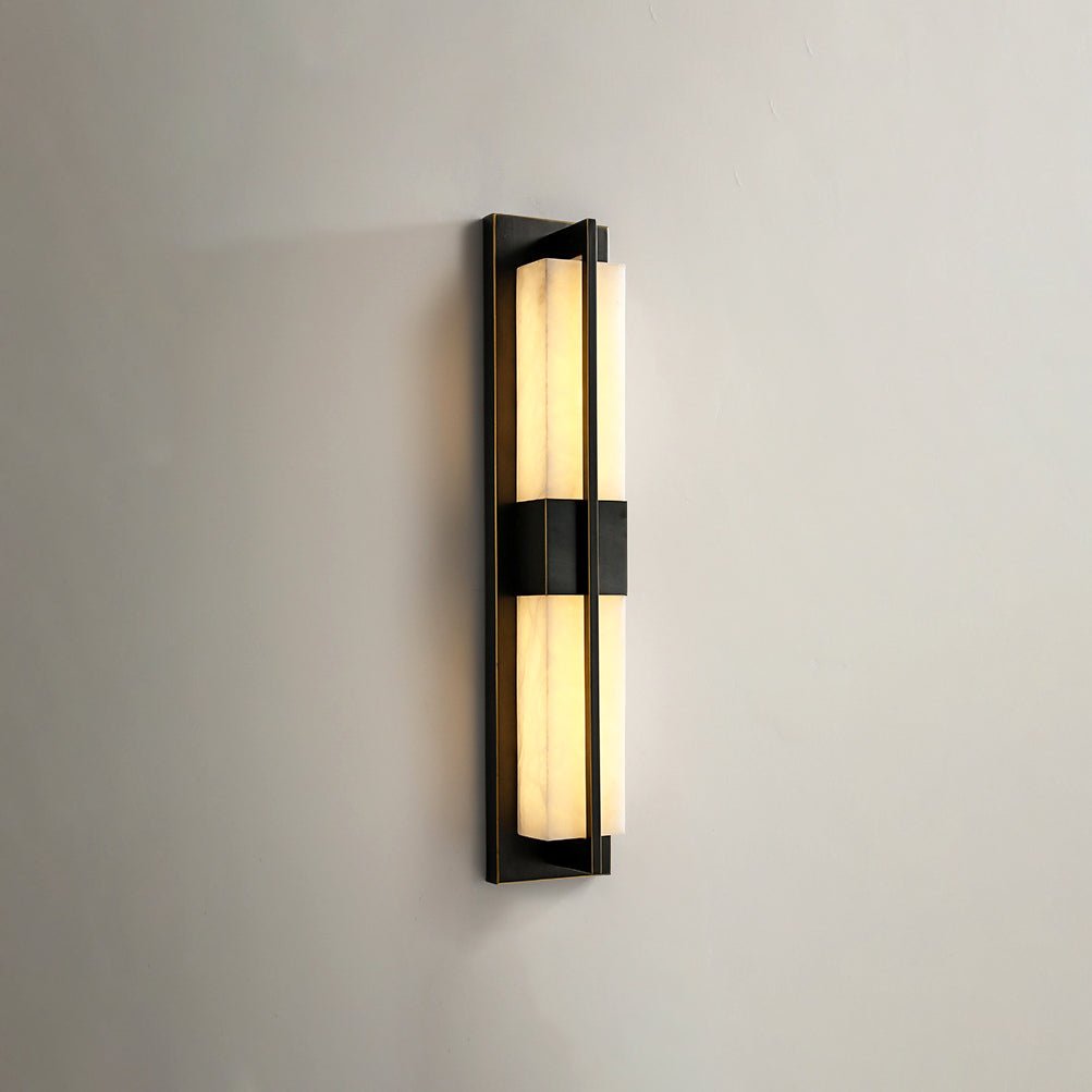 Rectangular Alabaster Brass Wall Sconce Wall lamp