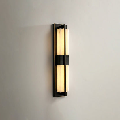 Rectangular Alabaster Brass Wall Sconce Wall lamp