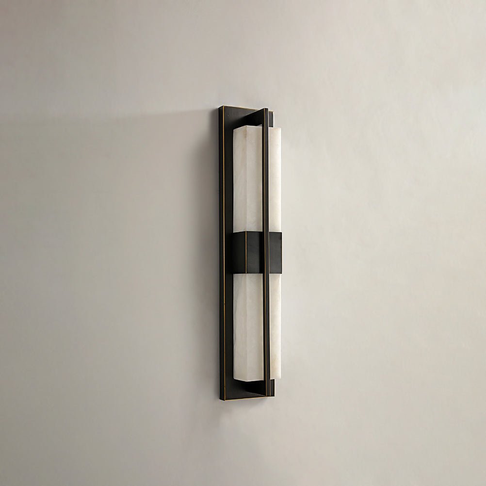 Rectangular Alabaster Brass Wall Sconce Wall lamp