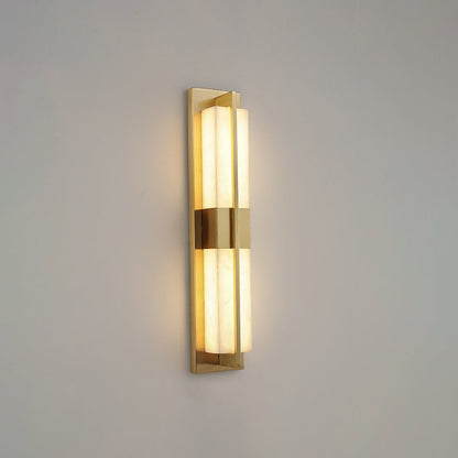 Rectangular Alabaster Brass Wall Sconce Wall lamp