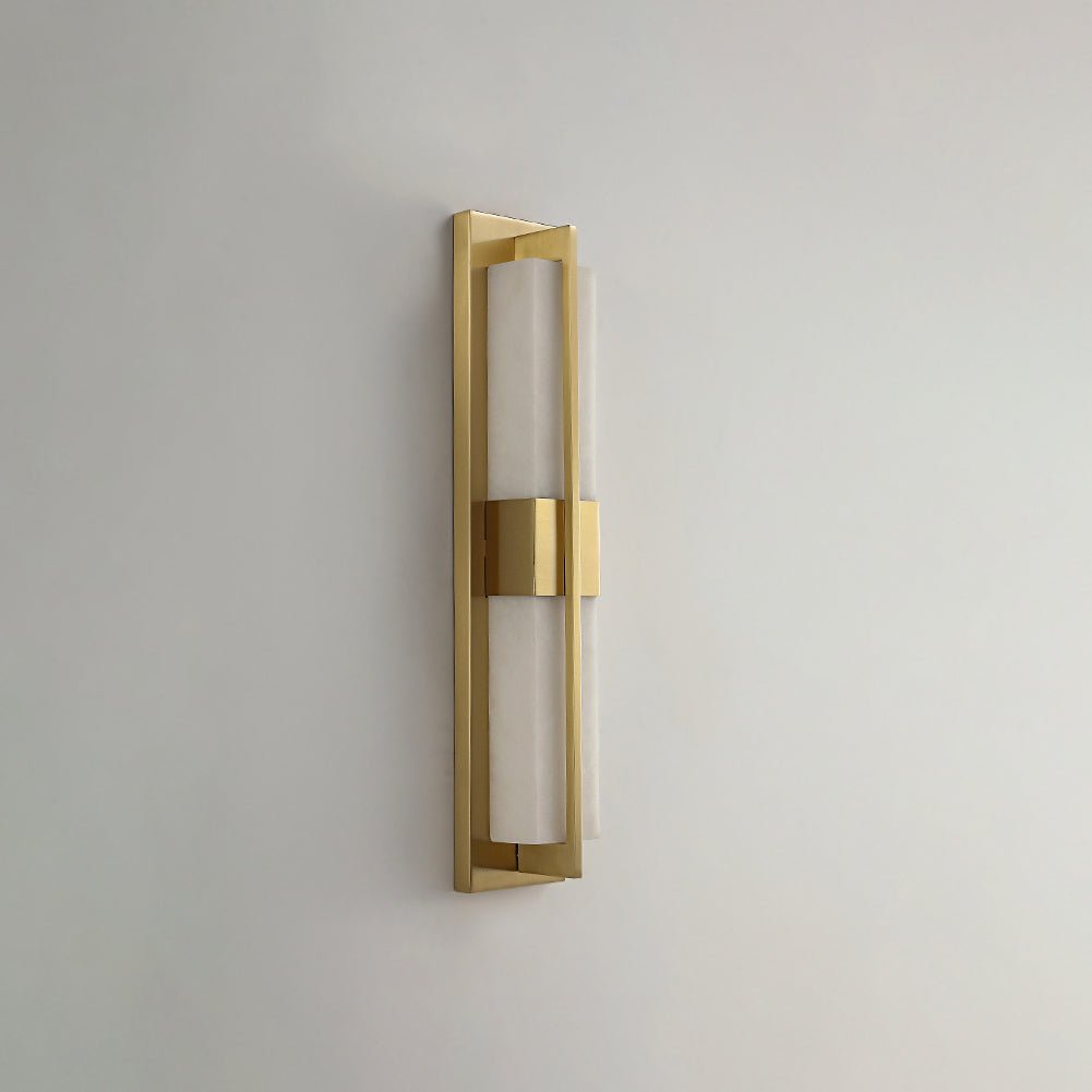 Rectangular Alabaster Brass Wall Sconce Wall lamp