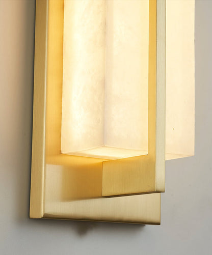 Rectangular Alabaster Brass Wall Sconce Wall lamp
