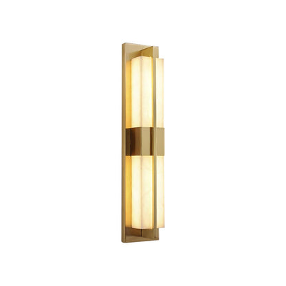 Rectangular Alabaster Brass Wall Sconce Wall lamp