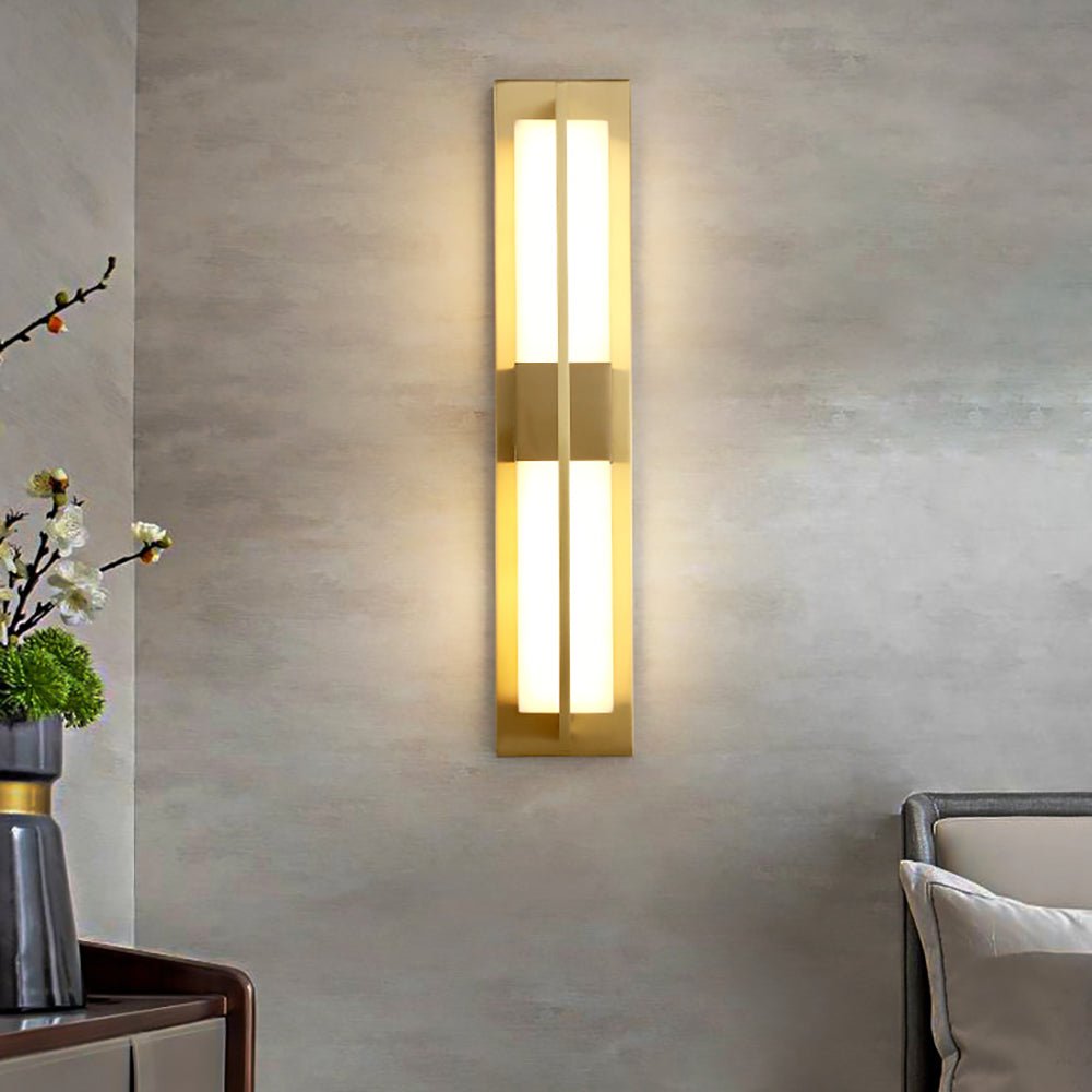 Rectangular Alabaster Brass Wall Sconce Wall lamp