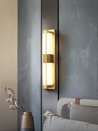 Rectangular Alabaster Brass Wall Sconce Wall lamp