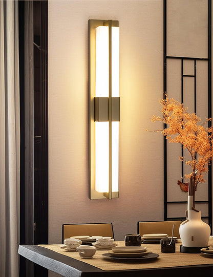 Rectangular Alabaster Brass Wall Sconce Wall lamp