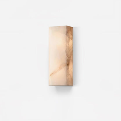 Rectangular Alabaster Wall Sconce L 6.3″ x W 3.9″ x H 25.6″ / L 16cm x W 10cm x H 65cm / White / Warm Light Wall lamp