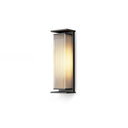 Rectangular Box Outdoor Wall Lamp L 6.3″ x W 4.7″ x H 19.7″ / L 16cm x W 12cm x H 50cm / Black / Warm Light Outdoor