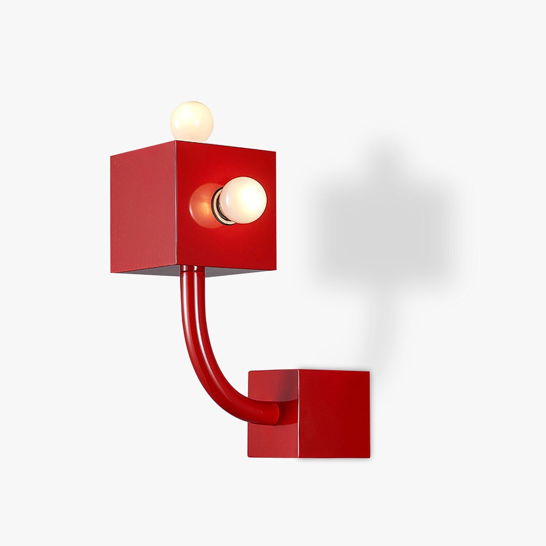 Red Cube Wall Lamp Dia 9.6″ x H 12″ / Dia 24.5cm x H 30.5cm / Red Wall lamp