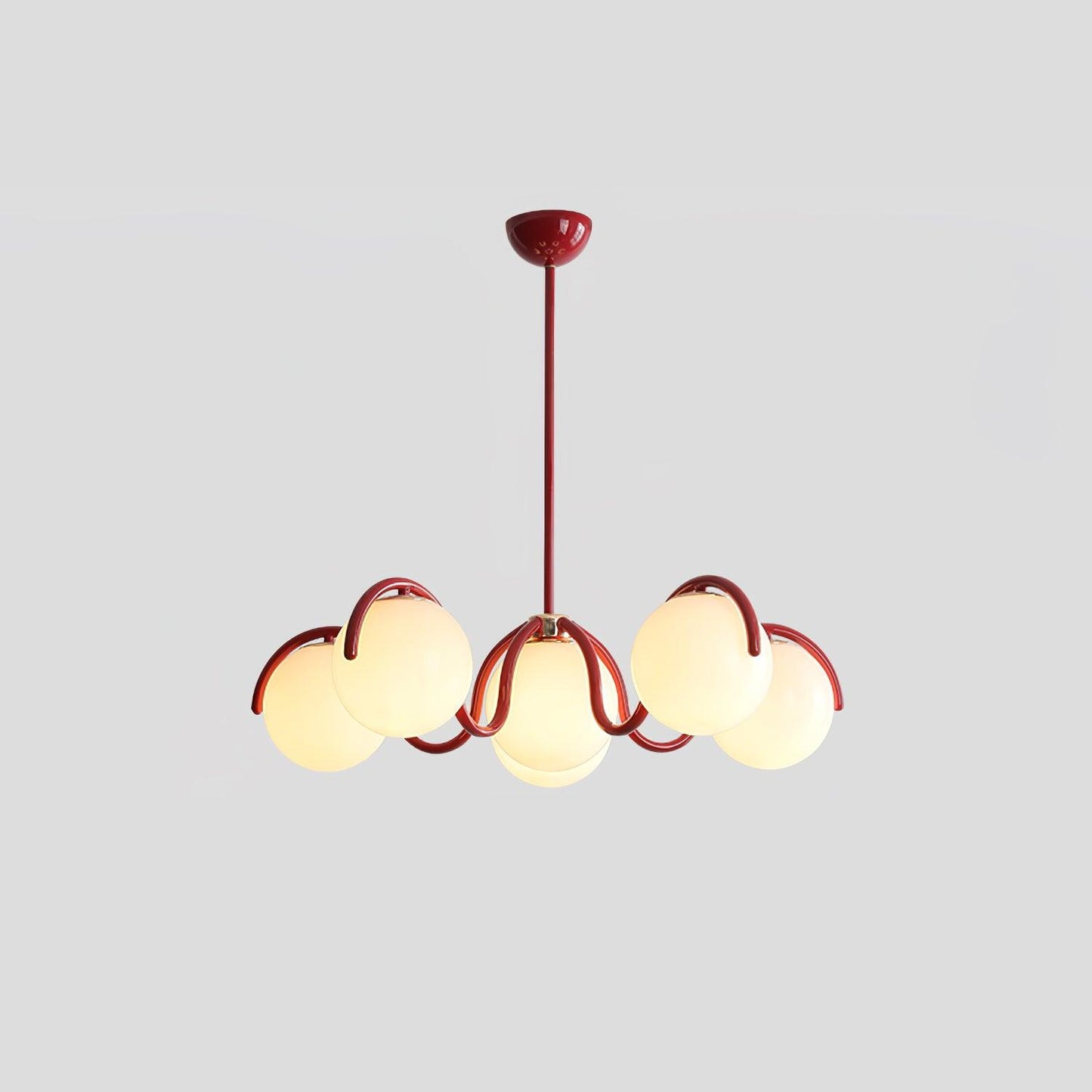 Reedway Curve Linear Chandelier ? 27.2″ x H 7.9″ / Dia 69cm x H 18cm / Red & White Chandelier