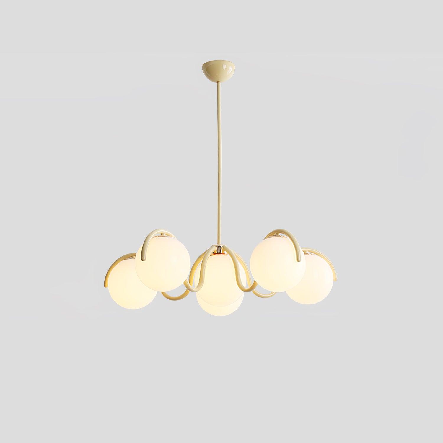 Reedway Curve Linear Chandelier ? 27.2″ x H 7.9″ / Dia 69cm x H 18cm / Creamy yellow & White Chandelier