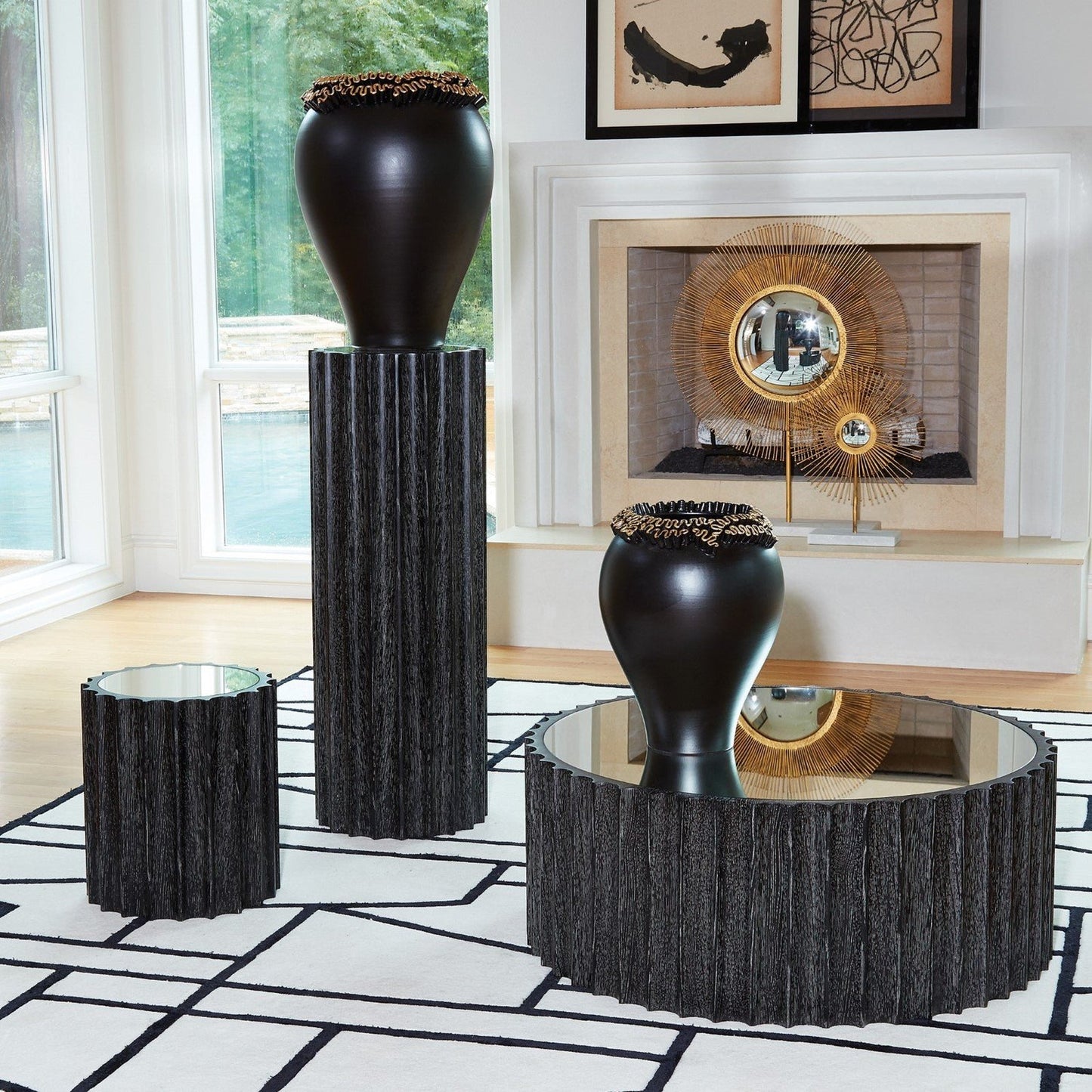 Global Views Reflective Column Pedestal