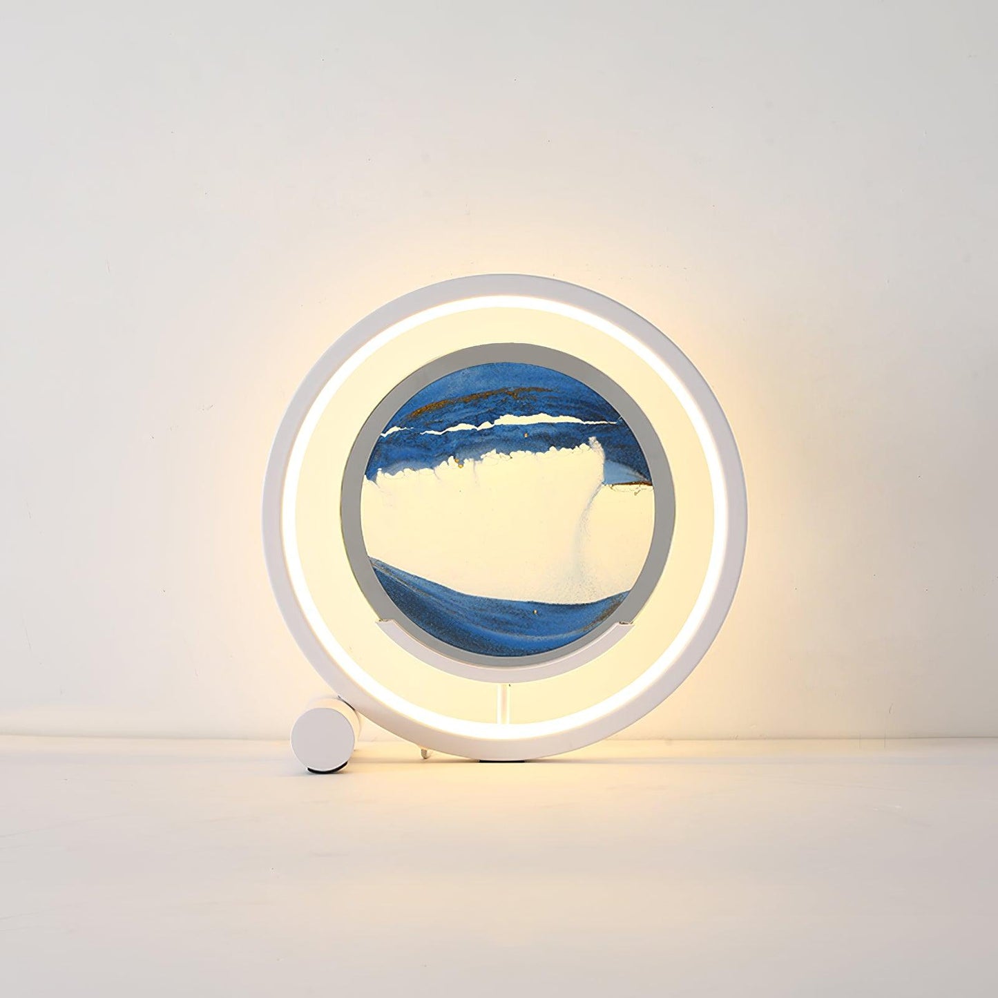 Relaxing Sand Built-in Battery Table Lamp L 9.1″ x W 3.9″ x H 9.1″ / L 23cm x W 10cm x H 23cm / White / Three-color