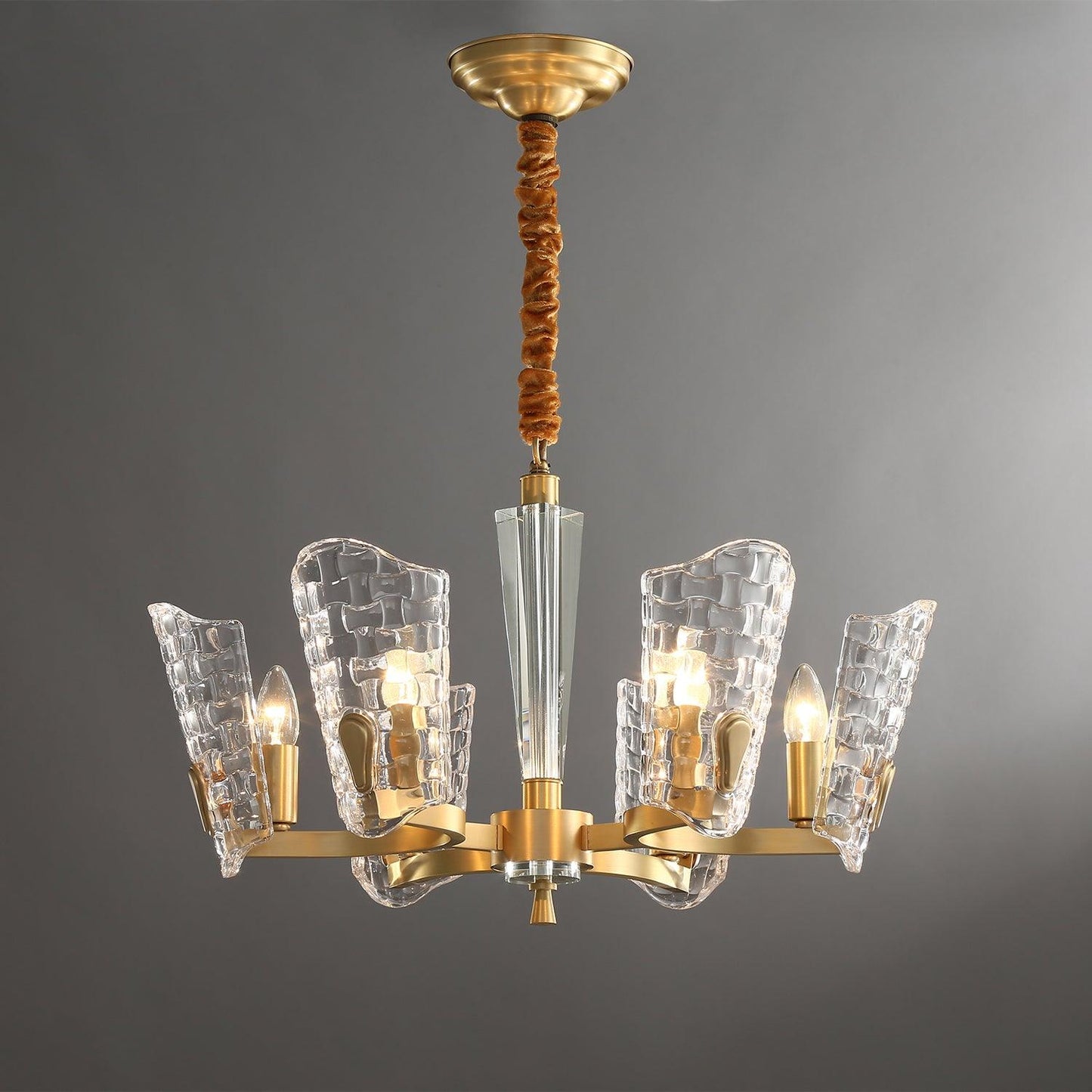 Renato Chandelier 6 heads Φ 22.8″ x H 15.7″ / Dia 58cm x H 40cm / Brass Chandelier